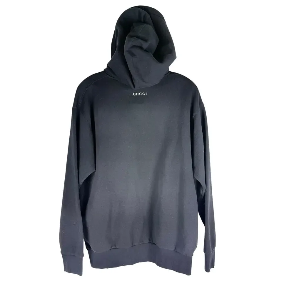 New Gucci x Disney Donald Duck Oversized Hoodie Sweatshirt Black Size S